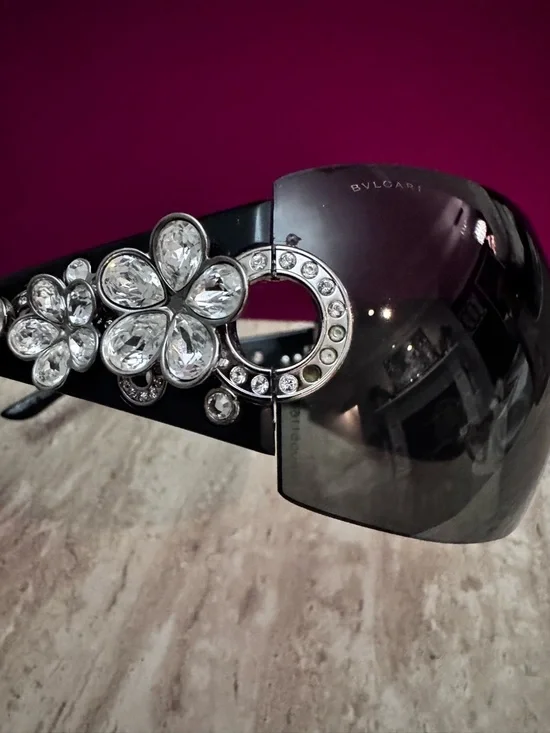 Bvlgari Vintage Crystal Shield Sunglasses - Picture 3 of 8